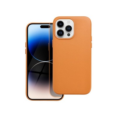 Husa iPhone 14 Pro Max, din Piele cu functie Magsafe, Orange